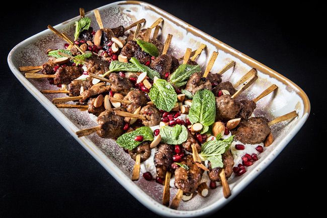 pomegranate lamb skewers