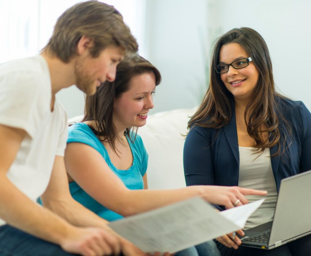 discussing catering menus